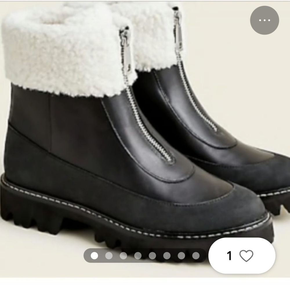 J. Crew Black and White Combat Boots